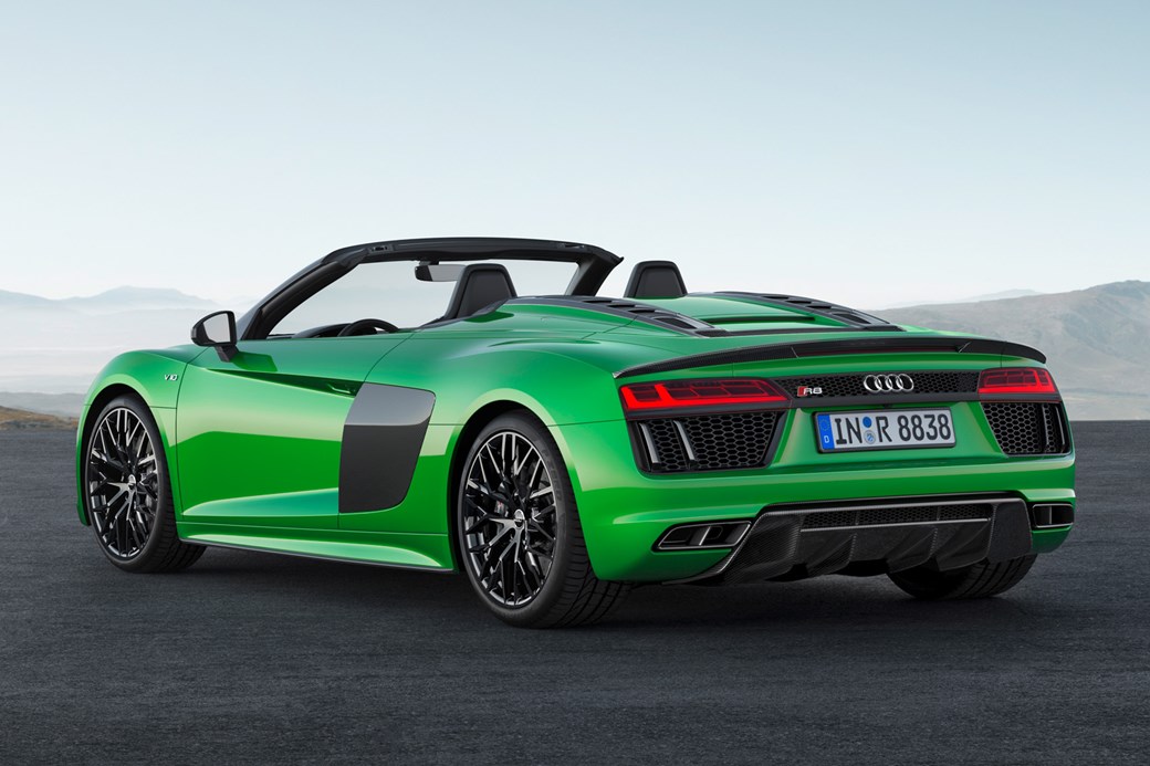 Audi R8 Spyder V10 Plus from rear end