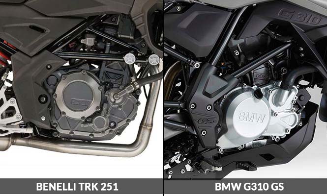 Benelli TRK 251 Vs BMW G310 GS Engine