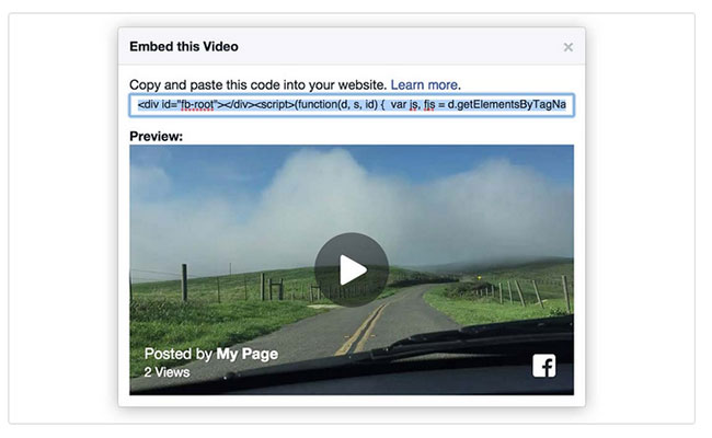 Facebook Embed Video Feature