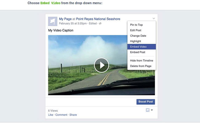 Facebook Embed Video Feature