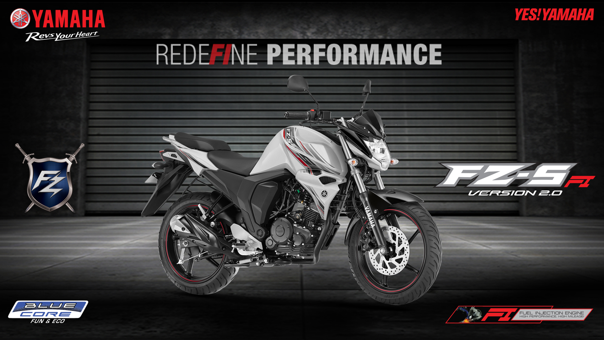 Next generation Yamaha FZ-S FI BS-IV in white colour