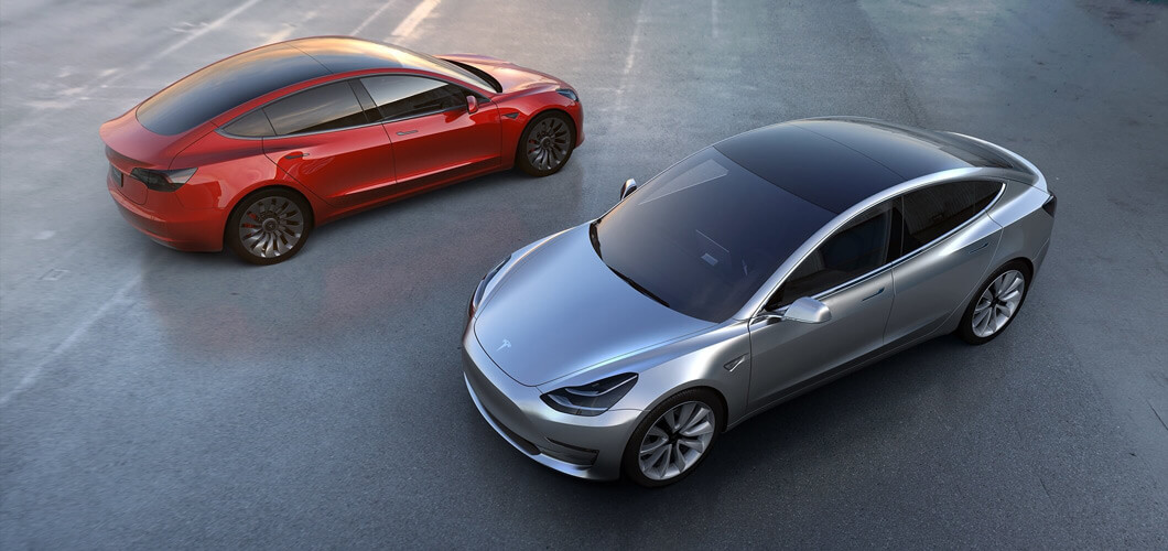 Tesla Model 3 in different shades