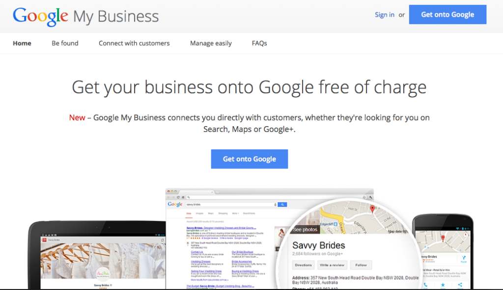 Google My Business website builder