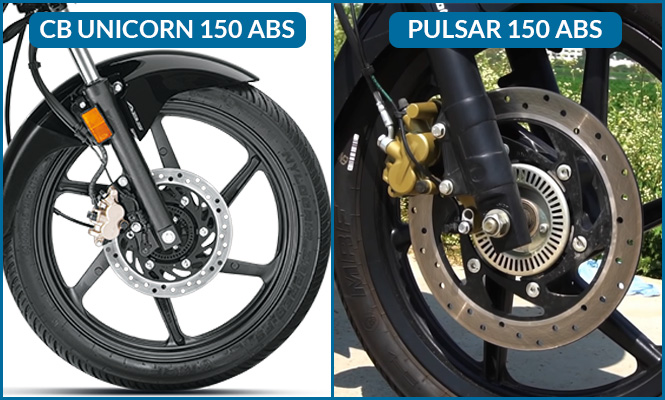 Honda CB Unicorn 150 ABS VS Bajaj Pulsar 150 ABS Brake