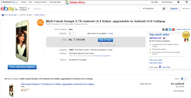 iBall Cobalt Oomph 4.7D