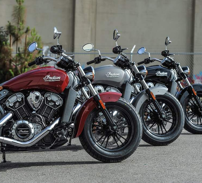 Indian Scout Motorcycle in different Colors