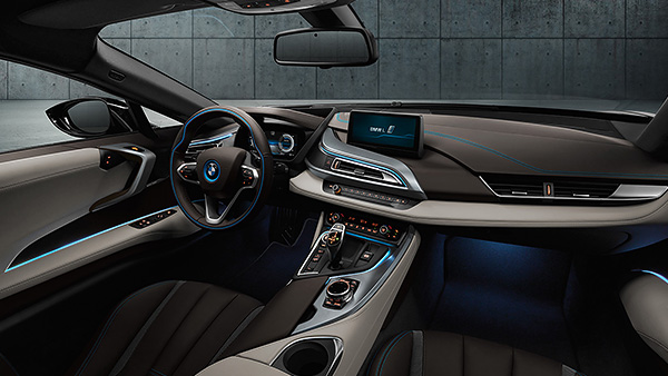 BMW i8 Hybrid Sportscar Interior