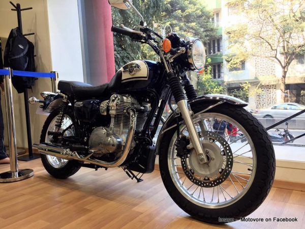 Kawasaki W800 at a Pune dealership