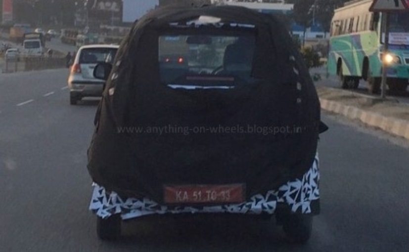 Mahindra e2o four-door spy shot rear Profile