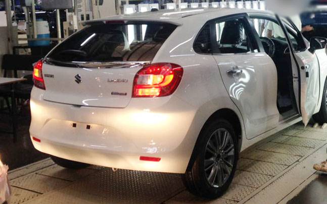 Maruti Suzuki Baleno Hybrid Spied at Production plant side Rear Profile