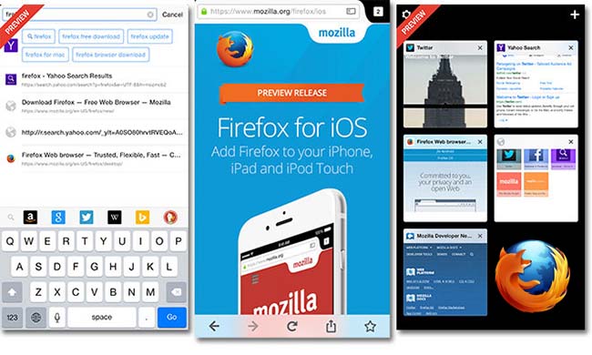 Mozilla Firefox for iOS app store