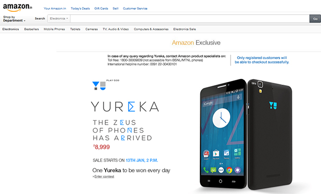 Yu Yureka Sale on Amazon India