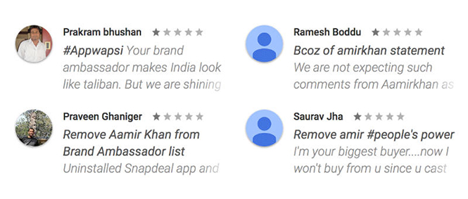 Reviews on the App After Khan's Controversies On Intolerance