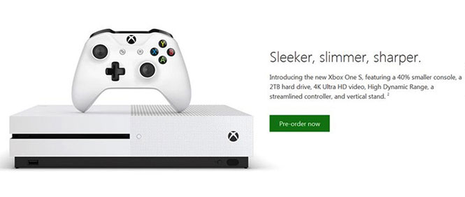 Xbox One S is more sleek and slimmer