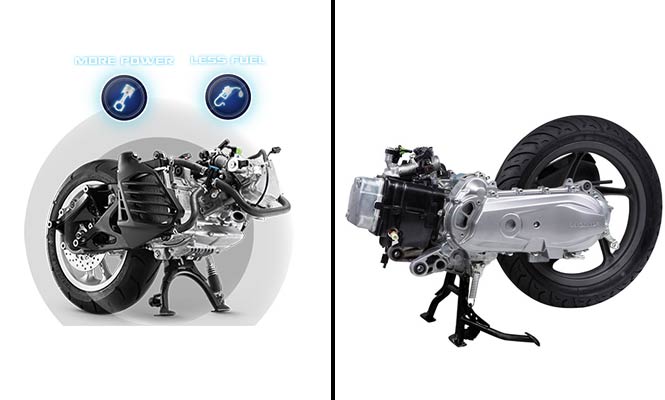 Yamaha Aerox VS Honda Grazia Engine