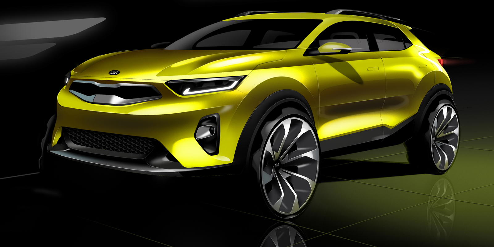 Kia Stonic Compact SUV Rendered via Official Sketches