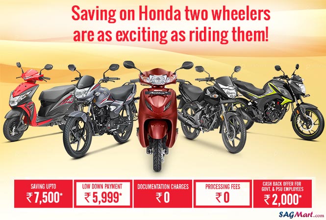 Heavy Discounts And Cashback On Honda Two Wheelers