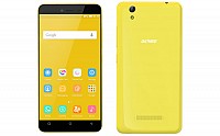 Gionee Pioneer P5L (2016) Yellow Front And Back pictures