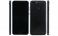 Huawei Honor 7A Black Front,Back And Side pictures