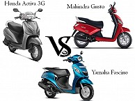Comparo: Yamaha Fascino Vs Honda Activa 3G Vs Mahindra Gusto