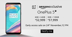 OnePlus 5T Launched In India: Open Sale Via Amazon From 24th November