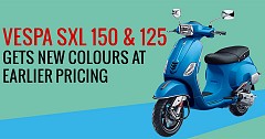 Vespa SXL 150 and 125 gets New Colours at Earlier Pricing