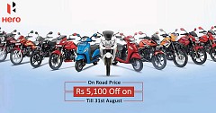 Purchase Hero Two Wheelers Cheaper by INR 5,100 on (On-Road Price)