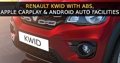 Renault Kwid Updated With ABS, Apple CarPlay & Android Auto Facilities