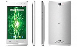 Lava Iris Fuel 50 White Front,Back And Side