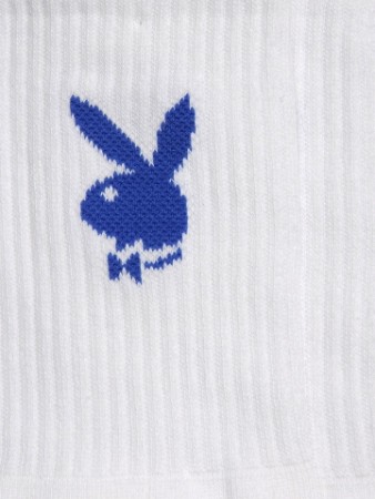 Playboy Men White Blue Socks