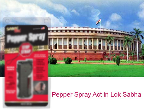 pepper spray act in Lok Sabha