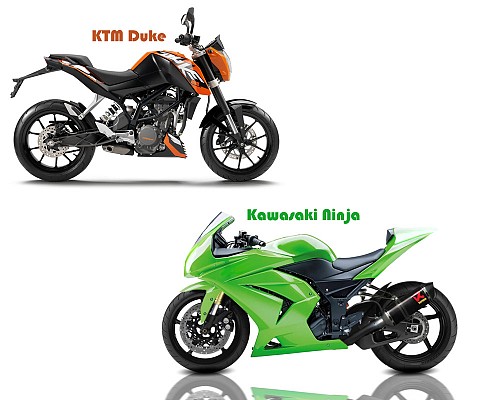 KTM Duke and Ninja Bike