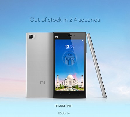 Xiaomi Mi3 Fourth sale closed in 2.4seconds
