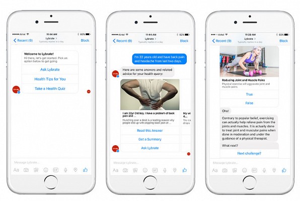 Lybrate integrates with Messenger Service providing medical assistance to users
