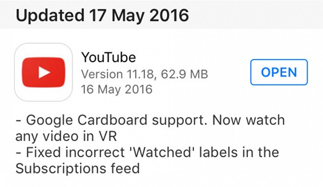 YouTube For iOS Gets Full Google Cardboard Support