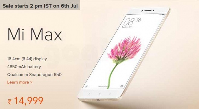 Xiaomi Mi Max Available From Today Via First Flash Sale