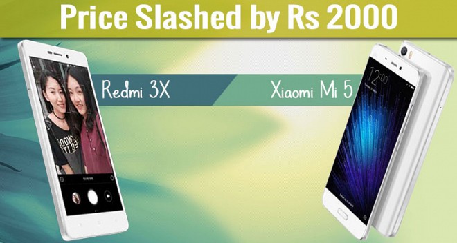 Xiaomi cuts down the price of both Mi 5 and Redmi 3X smartphone