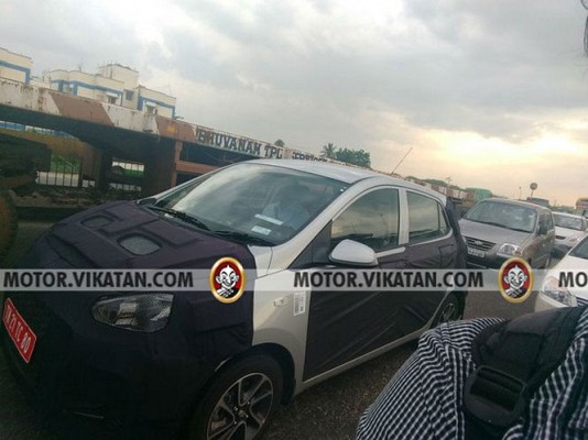 Hyundai Grand i10 Facelift Spied in Chennai 
