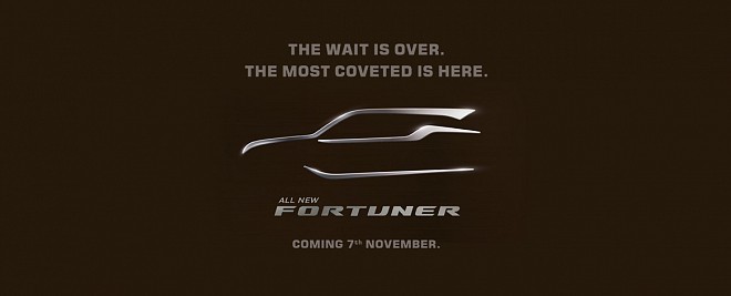 Toyota Fortuner to be Launched in India on November 9