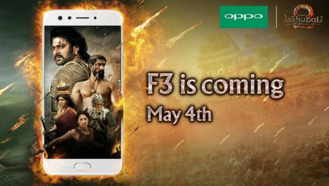 Baahubali Themed Oppo F3 with Dual Selfie Camera Scheduled to launch in India on 4th May 