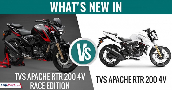 TVS Apache RTR 200 4V Race Edition vs RTR 200 4V