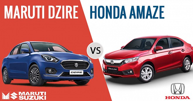 Comparison Between Honda Amaze and Maruti Dzire