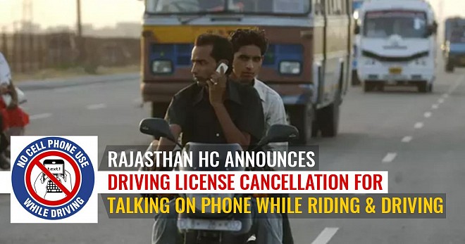 Rajasthan HC Announces Driving License Cancellation