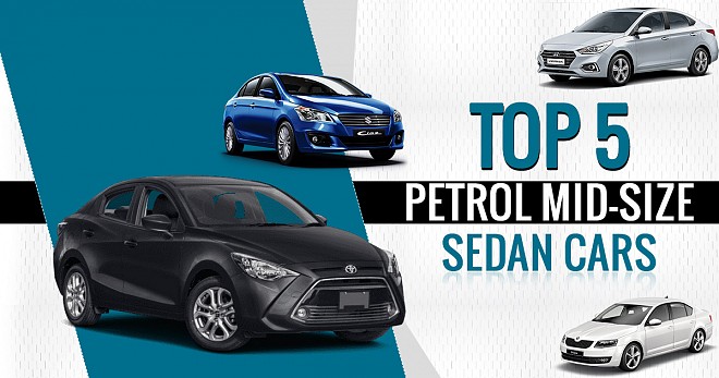 Top 5 Petrol Mid-size Sedan Cars