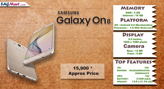 Samsung Galaxy On8 Infographic