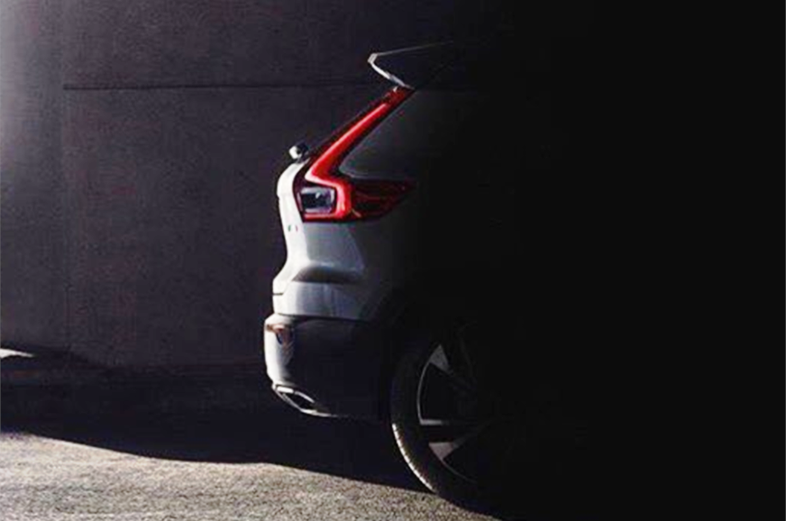 The teaser image of Volvo XC40 rear end