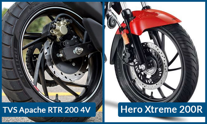 Hero Xtreme 200R vs TVS Apache RTR 200 4V Tyre