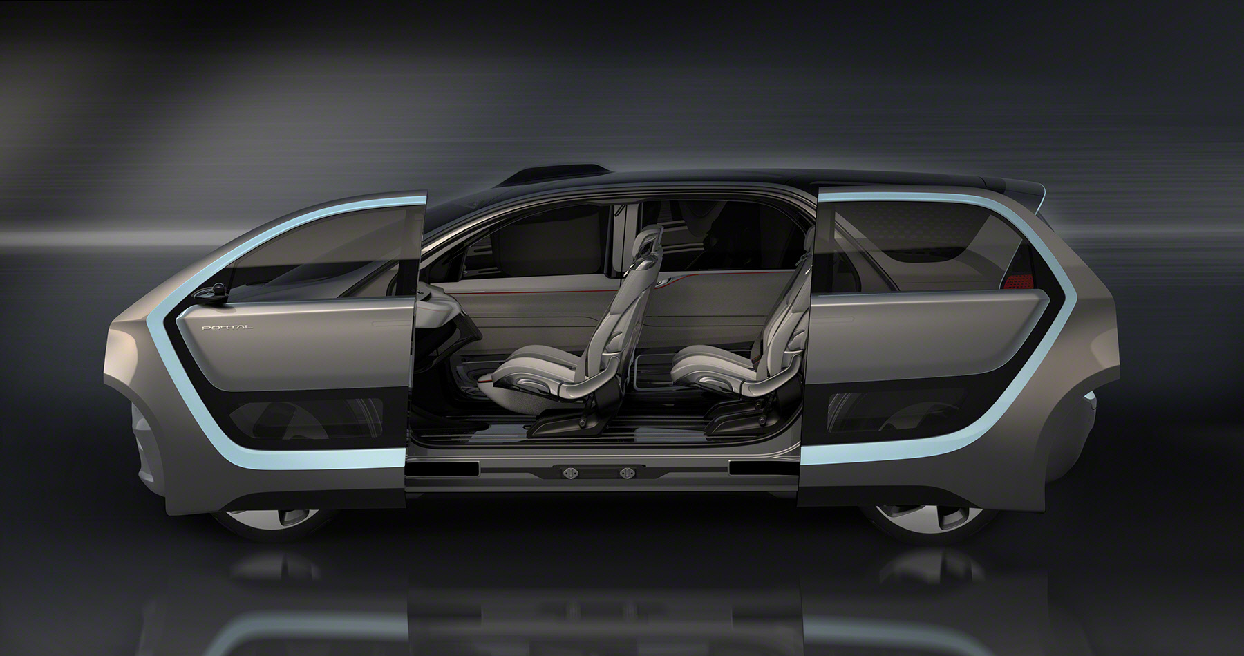 Chrysler Portal All Electric Autonomous Concept door opening at CES 2017