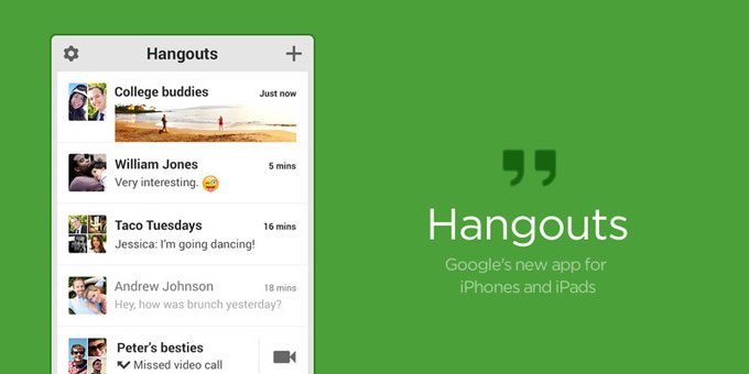 The updated Hangouts iOS application has been now recorded on the App Store