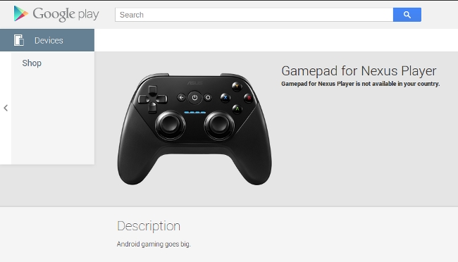 Google Nexus Player Gamepad Screenshot